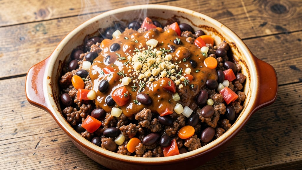 Beef and Bean Casserole Recipe: One-Pot Heartiness With Crispy Top