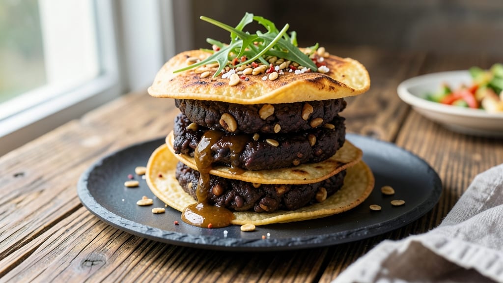 Bean and Nut Burger Recipe: Crispy Tortilla Shells With Hearty Filling