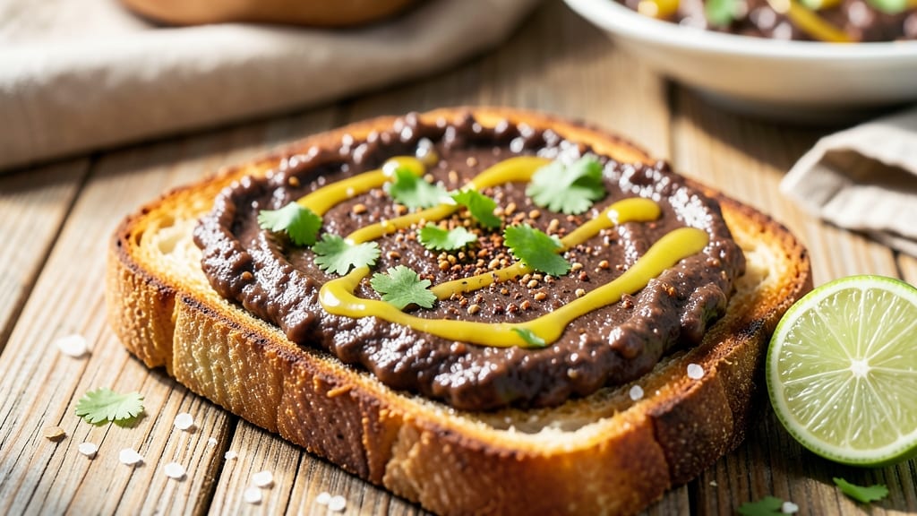 Black Bean Toast Recipe: Crispy Tortilla Crunch Over Creamy Cumin Base