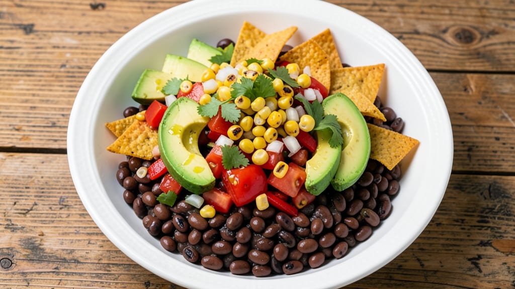 Bean Salsa Salad Recipe: Crunchy Tortilla Topping Meets Zesty Bean Bliss