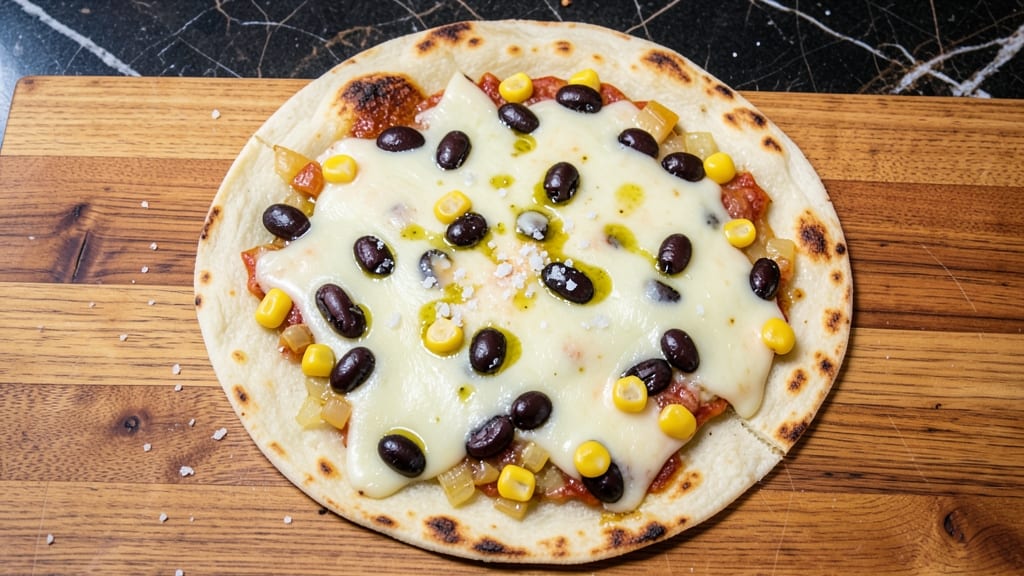 Bean and Corn Quesadilla Recipe: Melted Cheese Rivers Over Black Bean and Sweet Corn