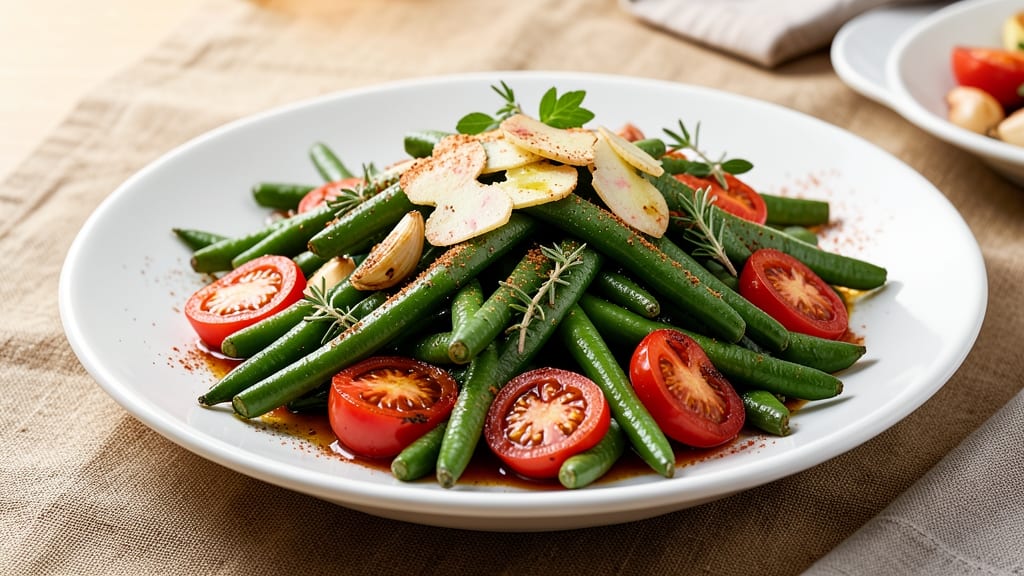 African Green Beans Recipe: Smoky Tomato and Garlic Roasted Vibes