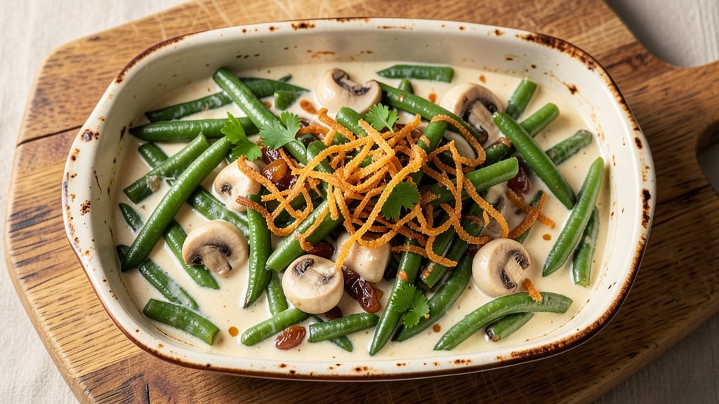 Andrew Zimmern's Green Bean Casserole Recipe: Crispy Topping and Creamy Mushroom Magic