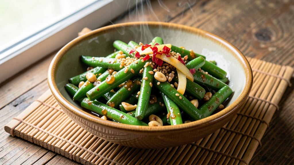 Asian-Inspired Green Beans Recipe: Stir-Fried With Garlic, Chili, and Toasted Sesame