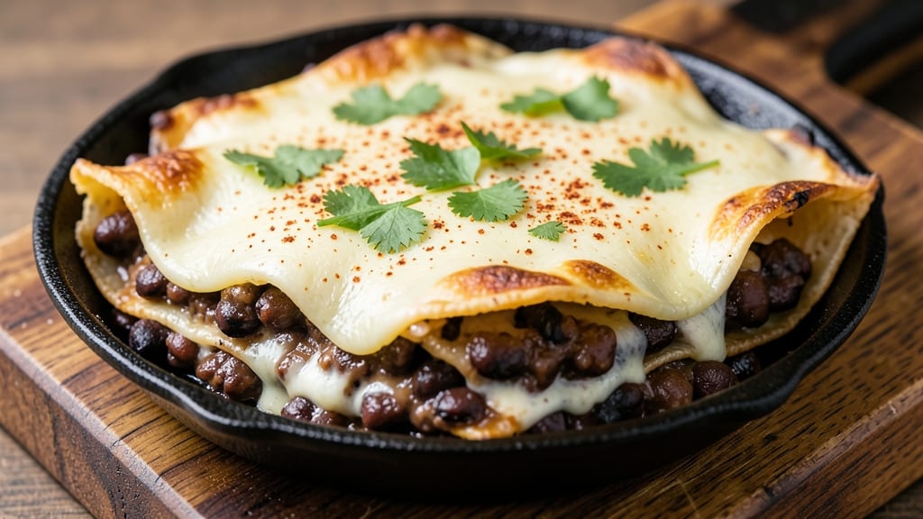 Black Bean Tortilla Pie Recipe: Warm Spiced Layers of Crunch and Cream