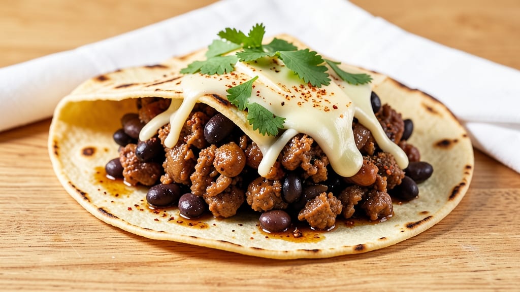 Beefy Bean Burritos Recipe: Smoky Cumin-Kissed Tortilla Wraps with Melty Cheese Rivers