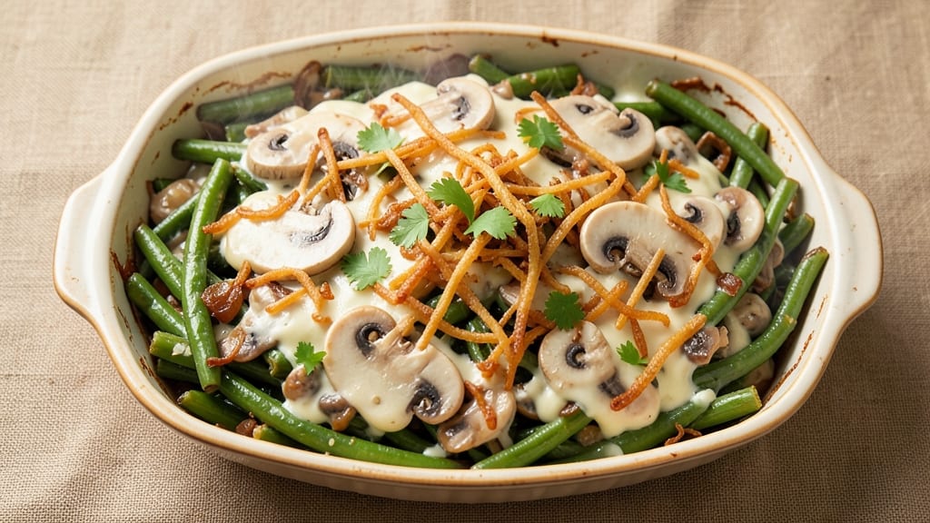 Binging With Babish Green Bean Casserole Recipe: Crunchy Topping, Creamy Mushroom Magic