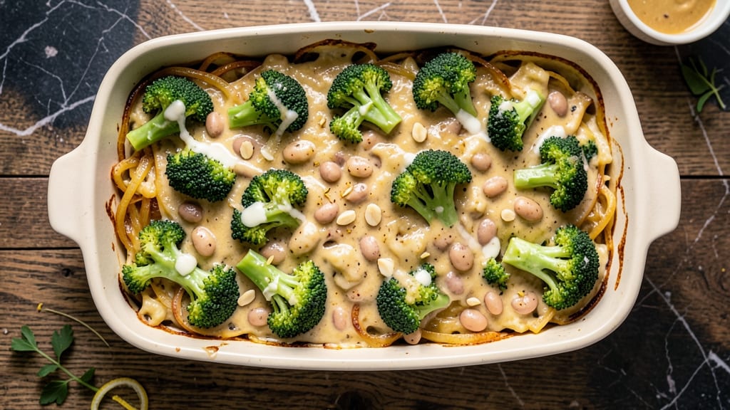 Broccoli Lima Bean Casserole Recipe: Cheesy Crispy Topping Over Veggie Bliss