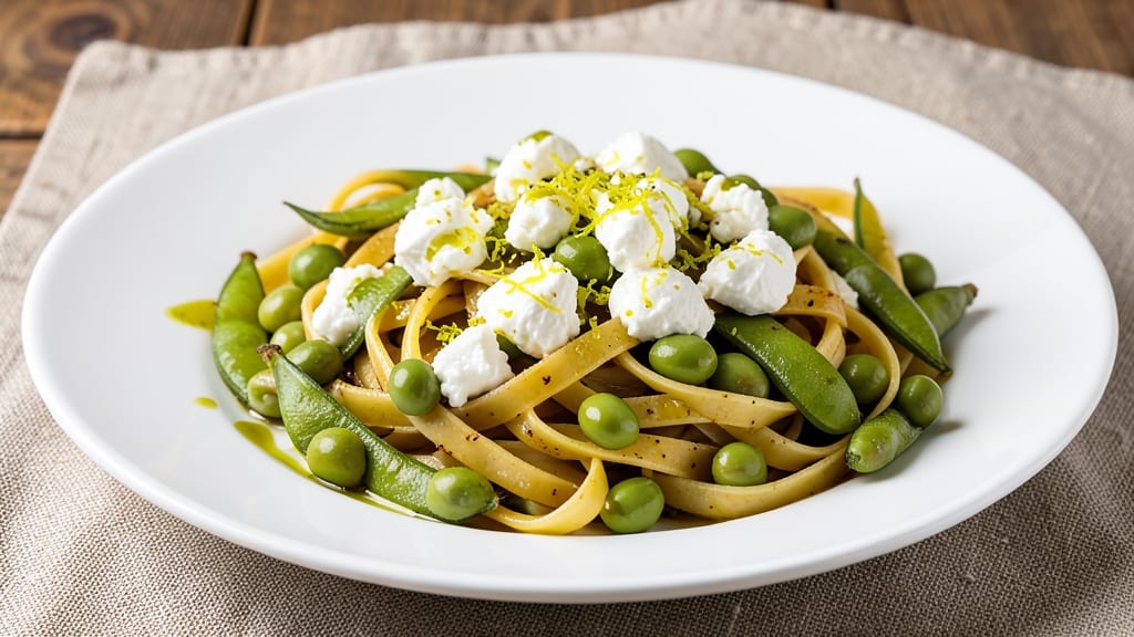 Broad Bean Pasta Recipe: Crunchy Pods and Creamy Ricotta Twist