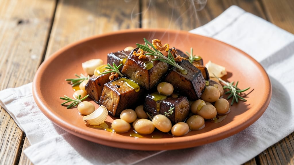 Butter Bean and Aubergine Recipe: Mediterranean Roast With Herby Crisp