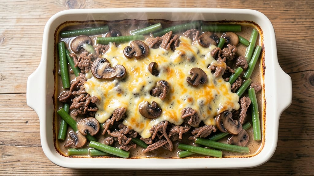 Beef and Green Bean Casserole Recipe: Crispy Topped Homestyle Classic