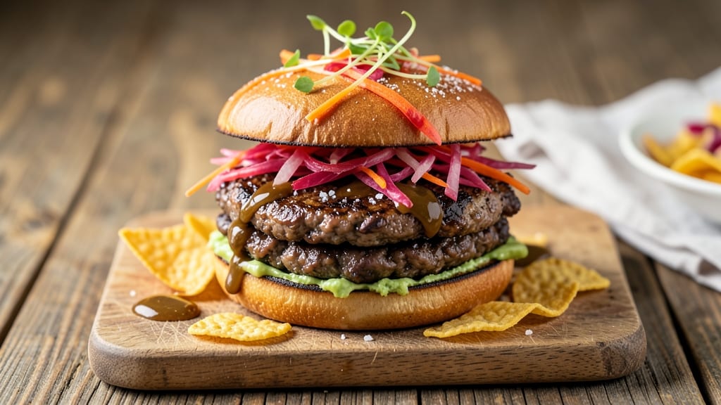 Black Bean and Rice Burger Recipe: Crispy Tortilla-Crusted Plant-Based Stacks