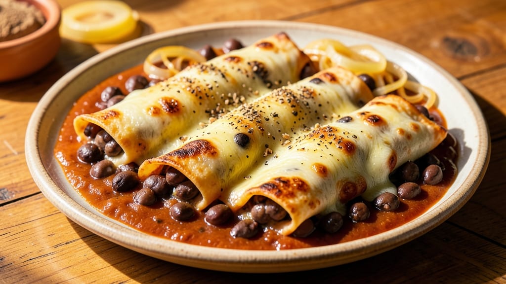 Black Bean and Cheese Enchilada Recipe: Crispy Tortilla Bites with Melty Cheese Rivers