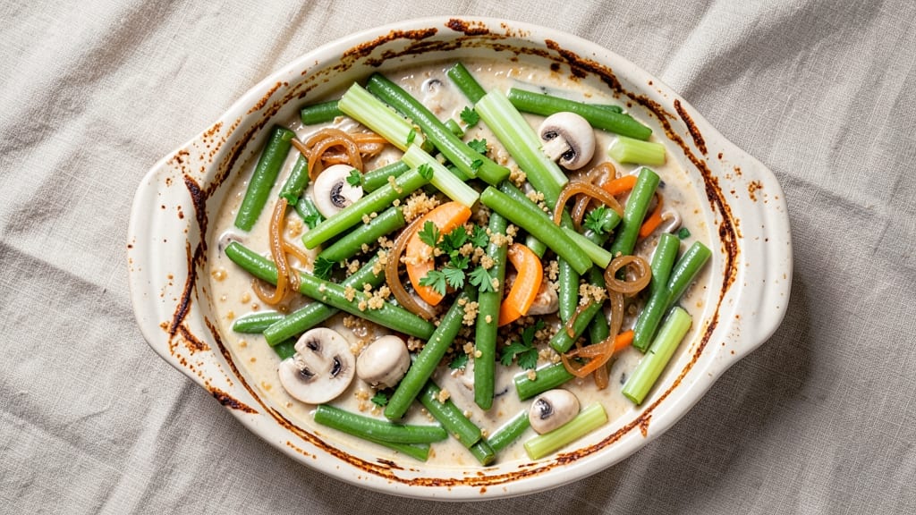 Bulk Green Beans Casserole Recipe: Cheesy Cream Topping That Never Gets Soggy