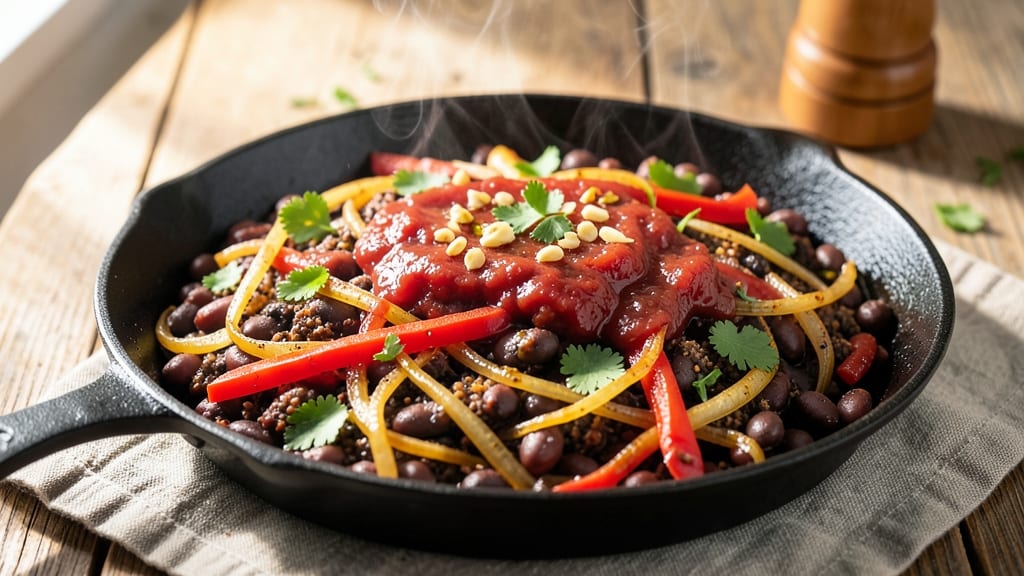Black Bean Picadillo Skillet Recipe: One-Pan Spiced Tomato and Herb Harmony