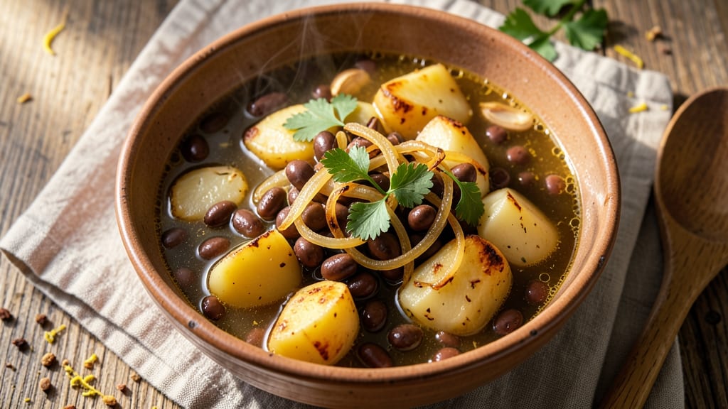 Bean Soup with Potatoes, Onions, and Garlic Recipe: Savory Simmer With Rustic Depth