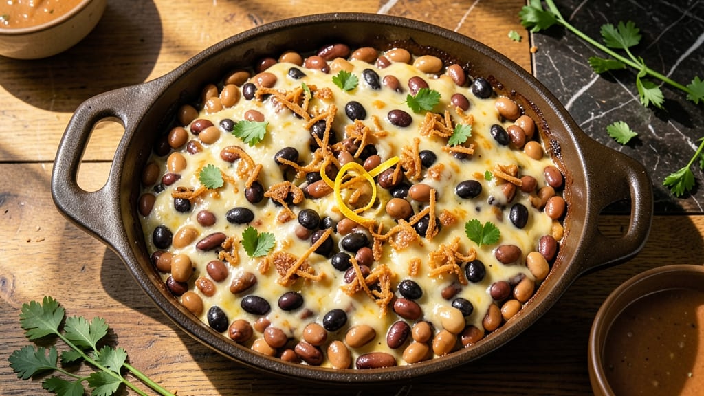 7 Bean Casserole Recipe: Cheesy Tortilla Crust Over Hearty Pantry Beans