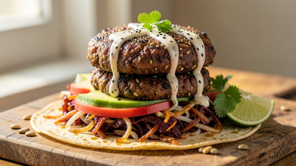 Black Bean Burger Patty Recipe Vegan: Smoky Cumin and Charred Tortilla Crunch Fusion