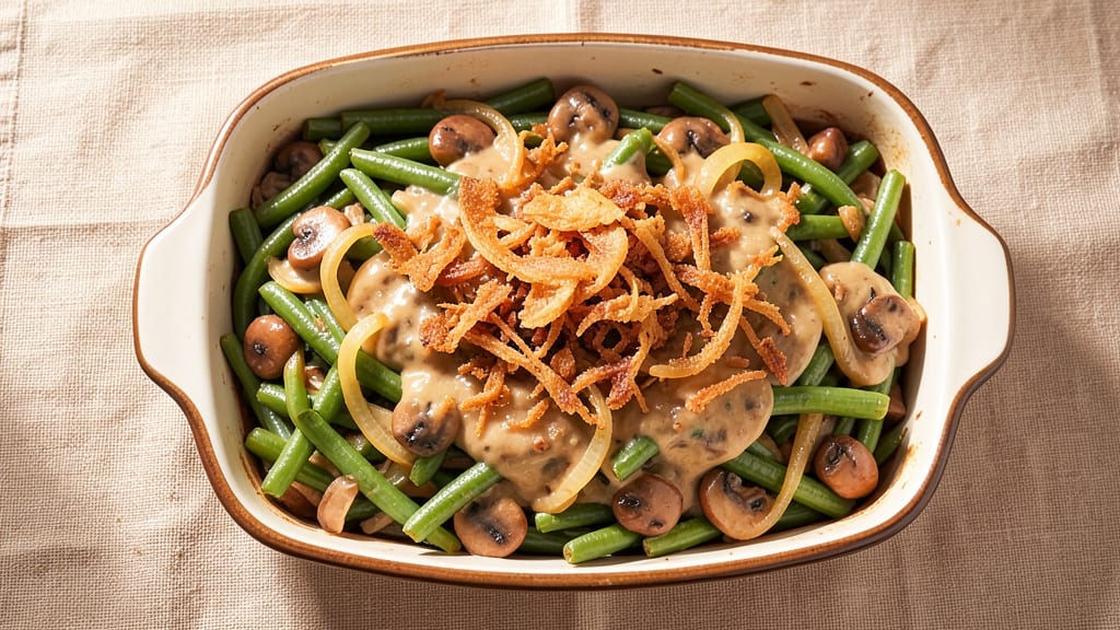Boston Market Green Bean Casserole Recipe: Crunchy Topping, Creamy Mushroom Magic