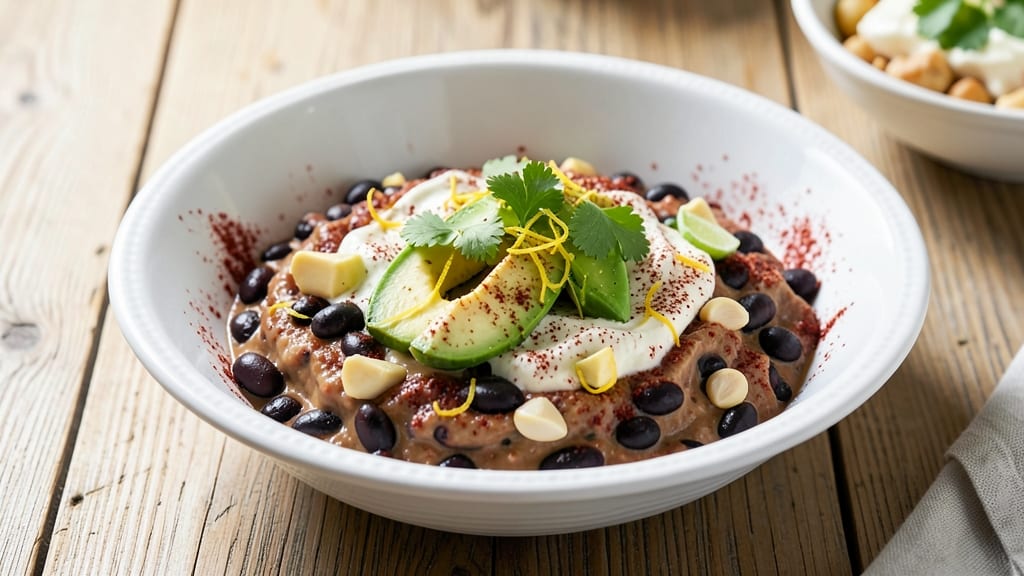 Bean Dip Recipe No Cream Cheese: Smoky Black Bean and Lime Dip With Crunchy Tortilla Topping