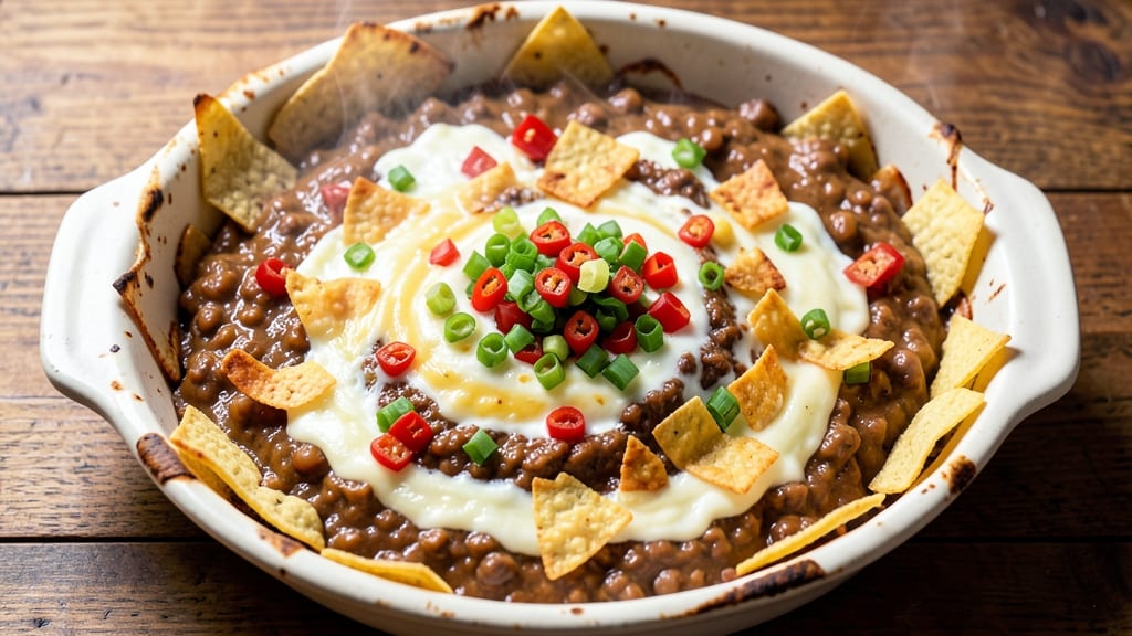 Bean Dip Casserole Recipe: Crispy Tortilla Crowns Over Creamy Bean Magic