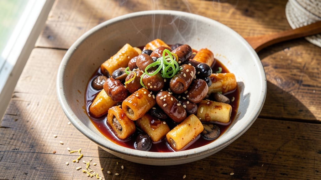 Black Bean Tteokbokki Recipe: Spicy, Chewy Rice Cakes in Bold Fermented Sauce