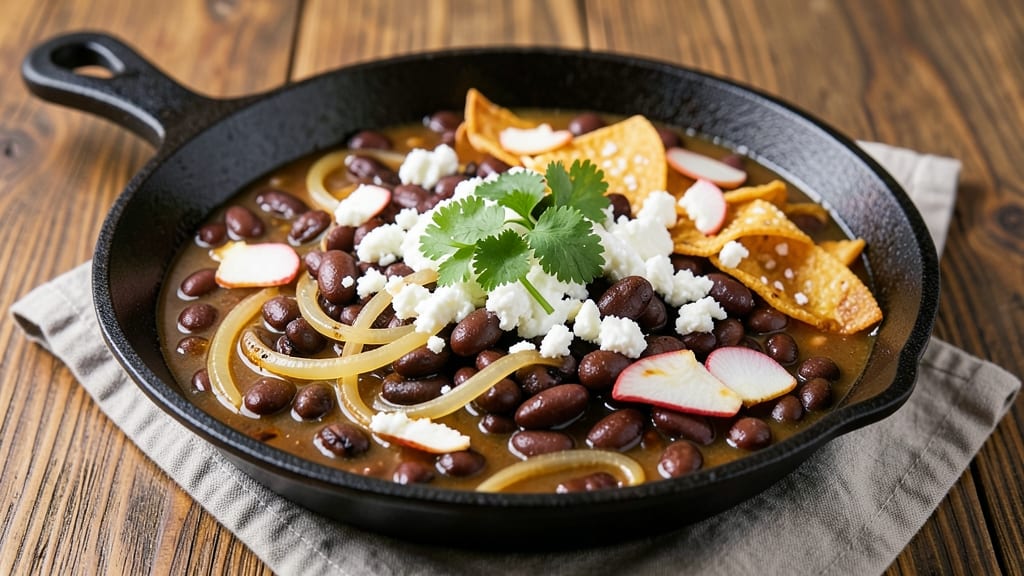 Bean Hotpot Recipe: Crispy Tortilla Crowns Over Smoky Chili-Bean Base