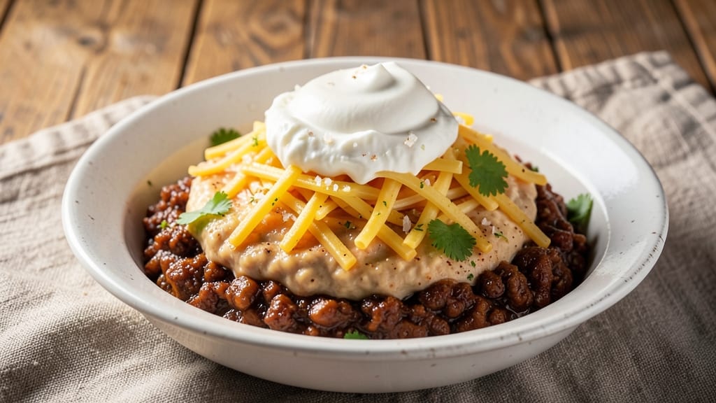 7 Layer Bean Dip Recipe With Ground Beef: Smoky Cheese-Laden Party Staple