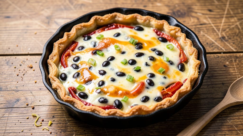 Black Bean and Pepper Jack Quiche Recipe: Crispy Crust, Creamy Spiced Filling