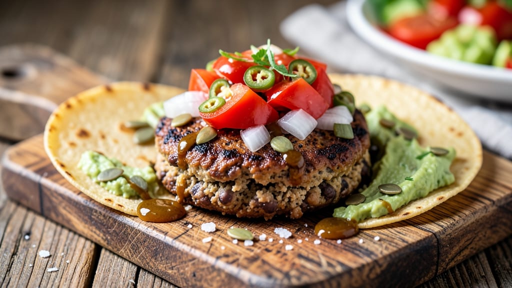 Black Bean Salsa Burgers Recipe: Smoky Tortilla-Crusted Plant-Based Protein