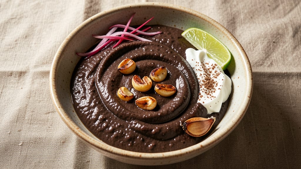 Black Bean Dip Gloria's Restaurant Recipe: Creamy Cumin-Lime Base With Crispy Tortilla Crowns