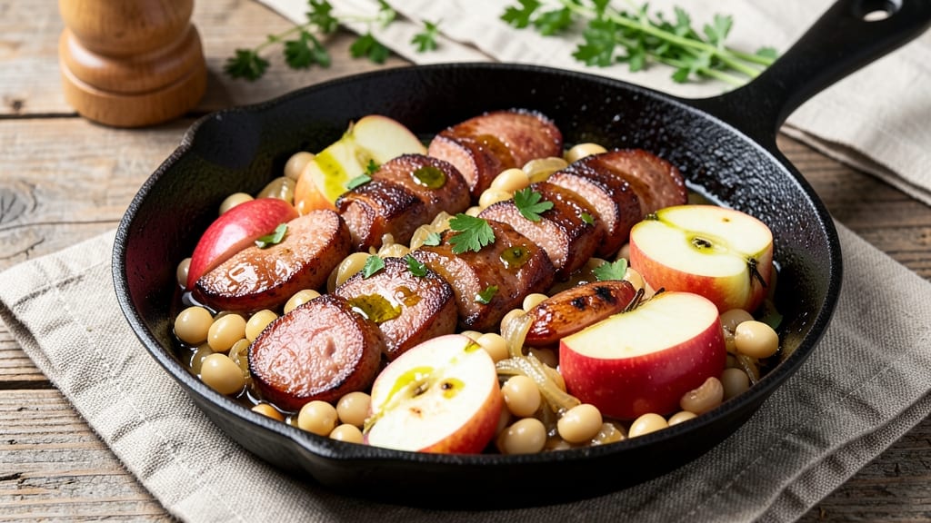 Apple Sausage and Bean Skillet Recipe: Smoky-Spiced One-Pan Heartiness