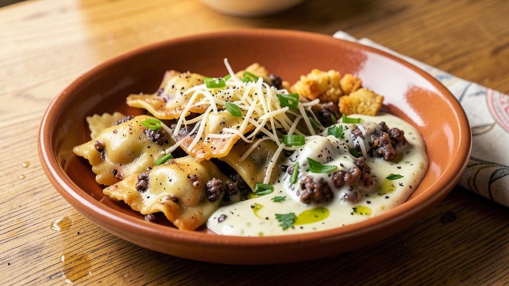Black Bean Ravioli Recipe: Crispy Tortilla Shells with Cheesy Melted Centers