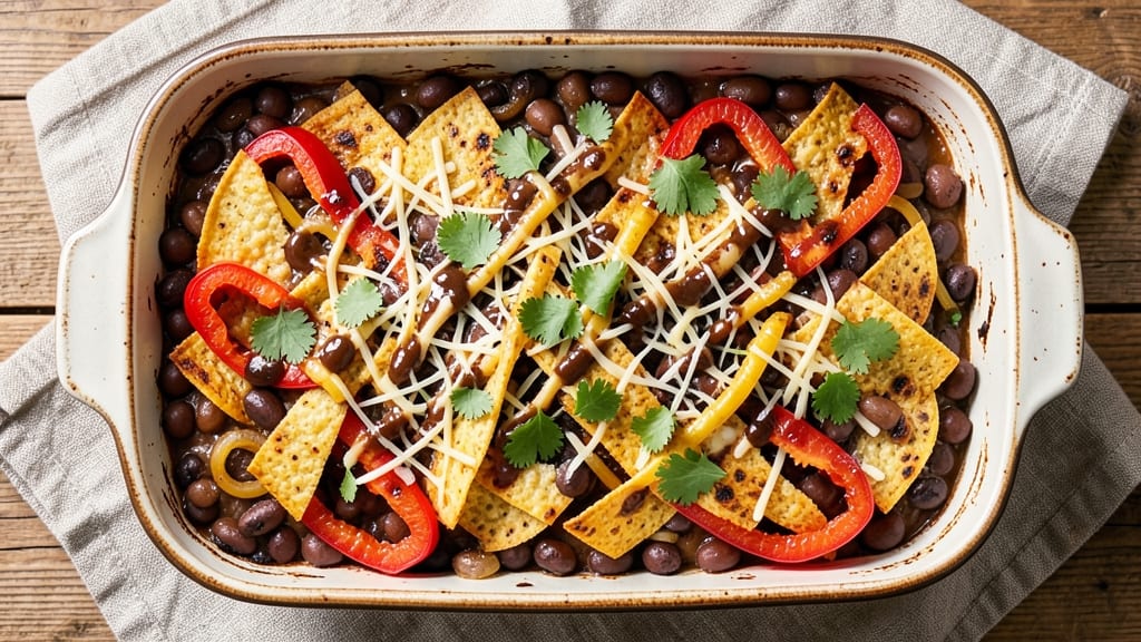 Black Bean Fajita Casserole Recipe: One-Pan Tortilla-Crusted Spice Bomb