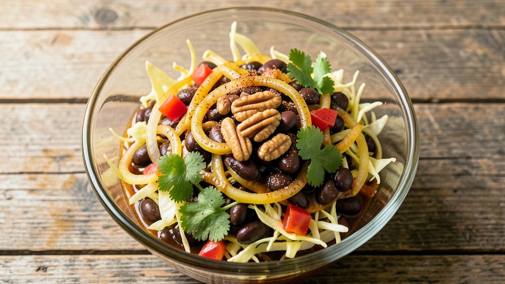 BBQ Bean Salad Recipe: Smoky Sweetness With Crunchy Tortilla Topping