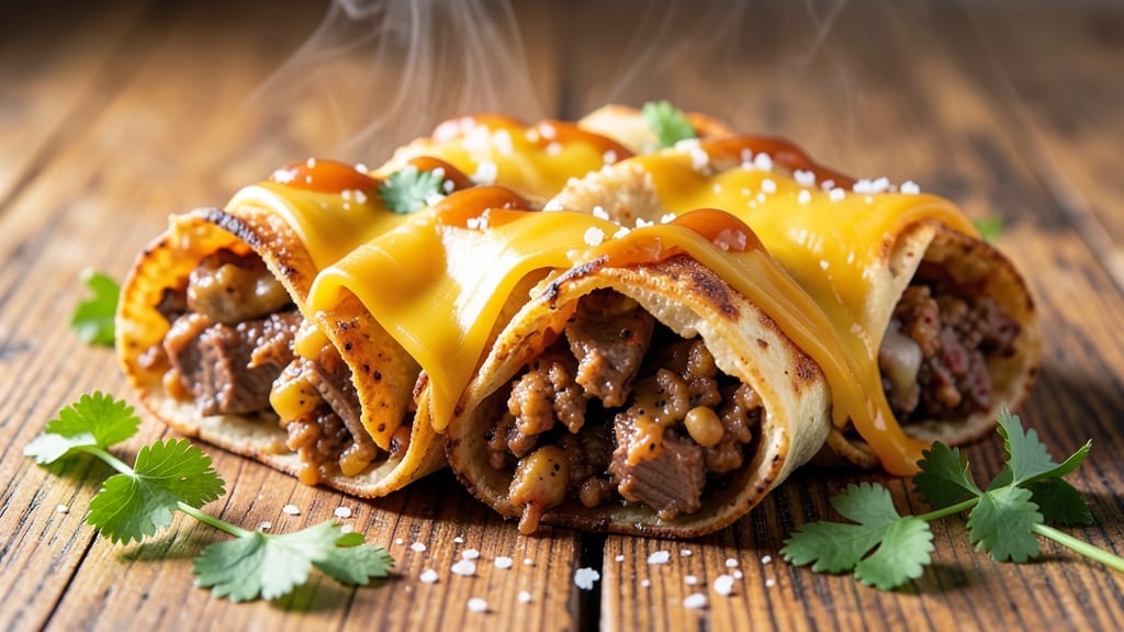 Beef and Bean Taquitos Recipe: Crispy Tortilla Shells Stuffed With Melty Cheese and Hearty Filling