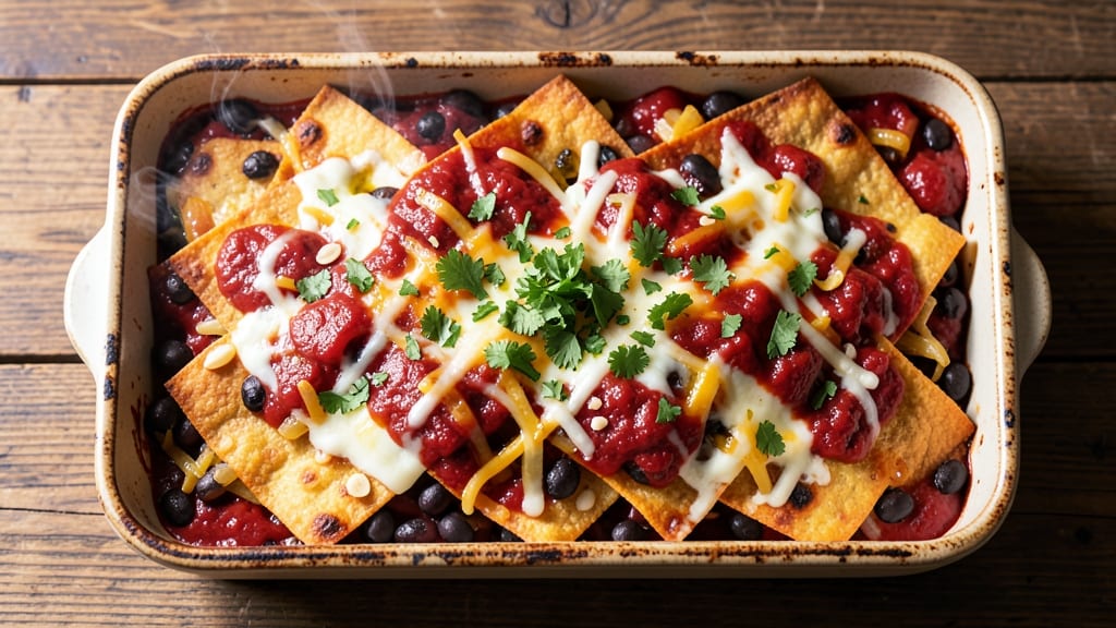 Black Bean Tortilla Casserole Recipe: Smoky Cumin Crust Over Melty Cheese Layers