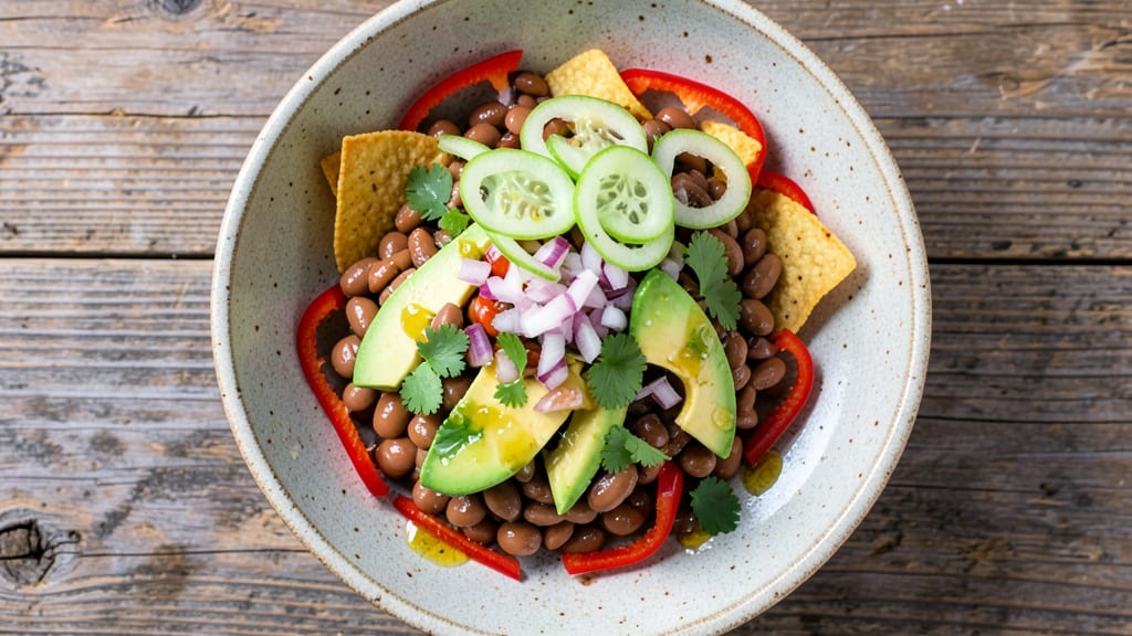 Bush's Picnic Kidney Bean Salad Recipe: Crisp Tortilla Crowns Over Creamy Lime Dressing